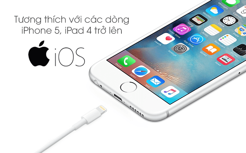 dây cáp sạc lightning 1m apple iphone ipad ipod quảng ngãi