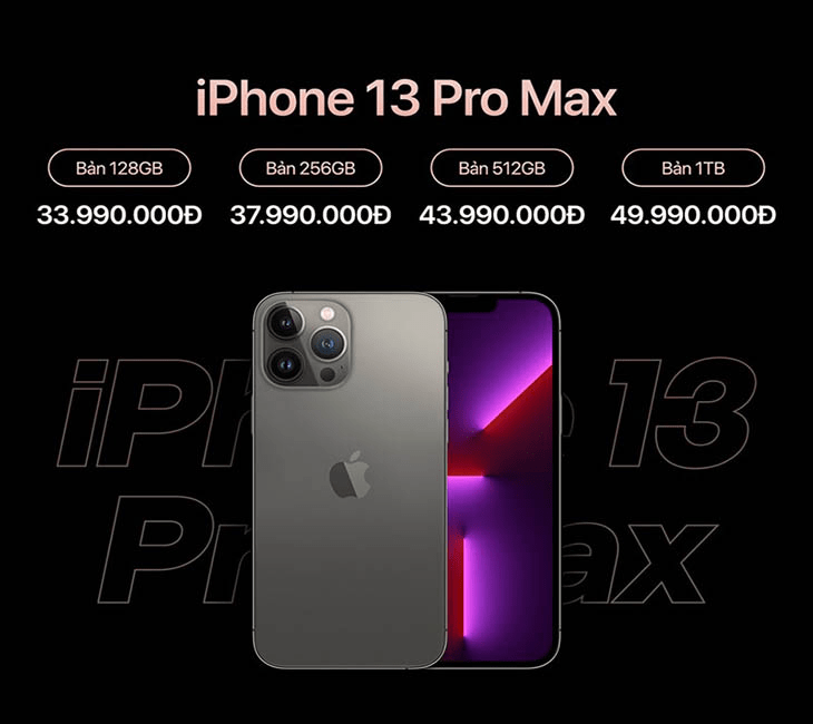 giá bán sản phẩm iphone 13 pro max
